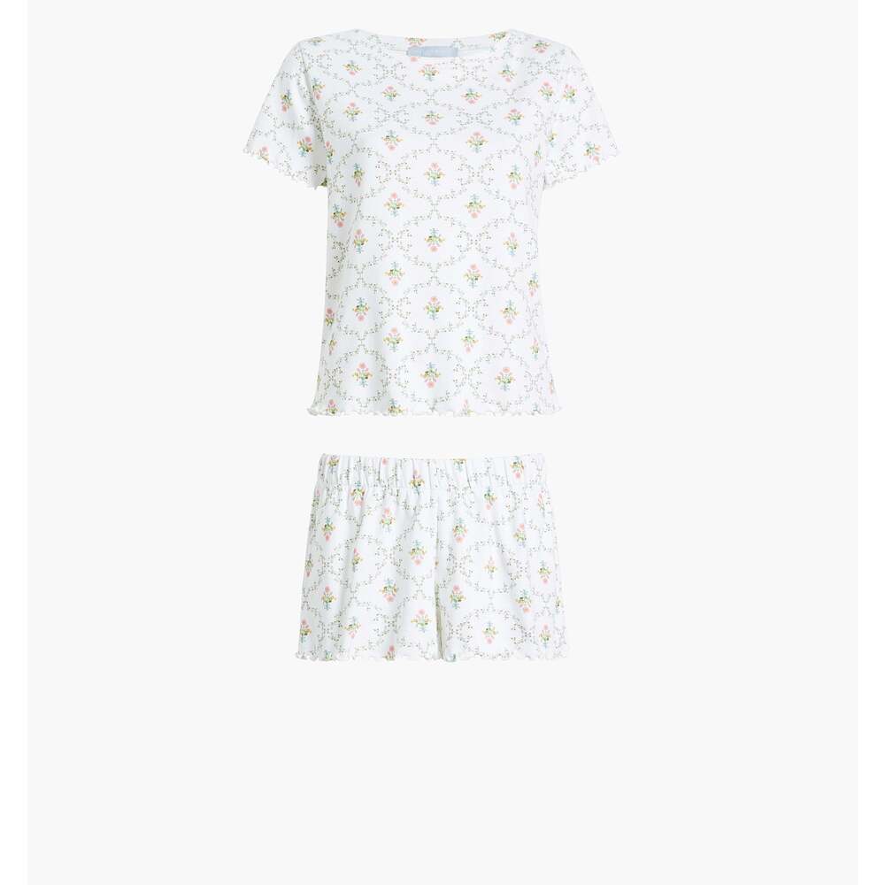 Hill House Home The Nina Pajama Set - Pastel Trellis Size MPastel Trellis / M